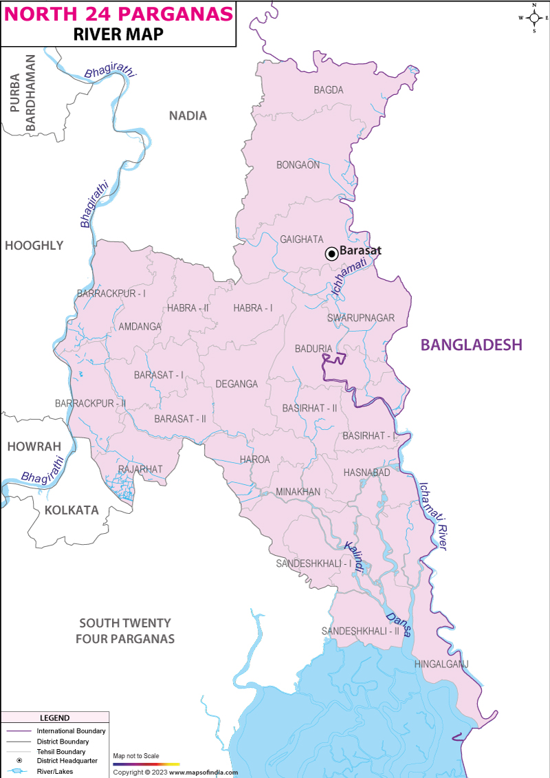 River Map of North 24-Parganas