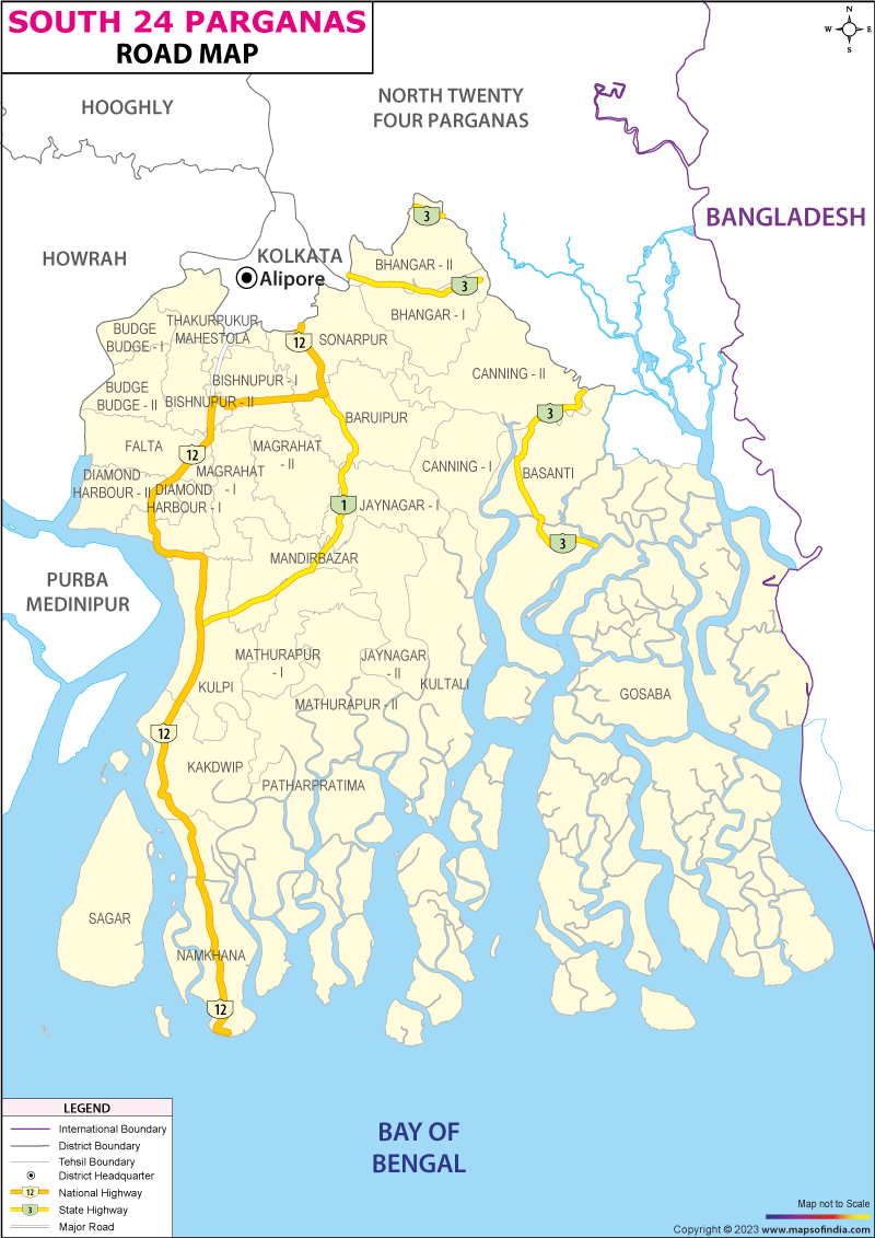 Road Map of South 24-Parganas