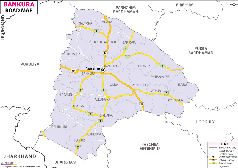Road Map of Bankura