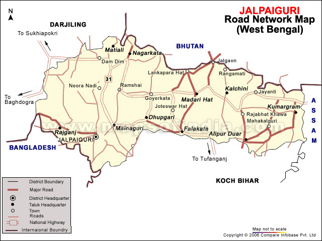 Jalpaiguri Road Network Map