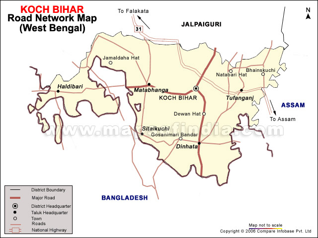 Koch Bihar Road Network Map