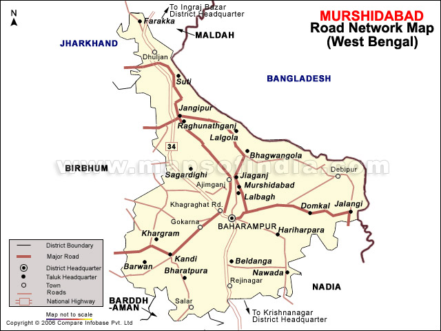 Murshidabad Road Network Map