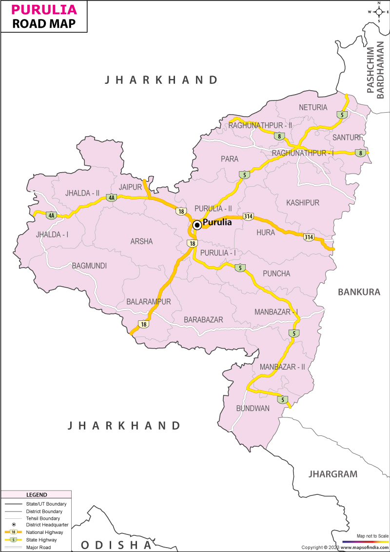 Road Map of Puruliya