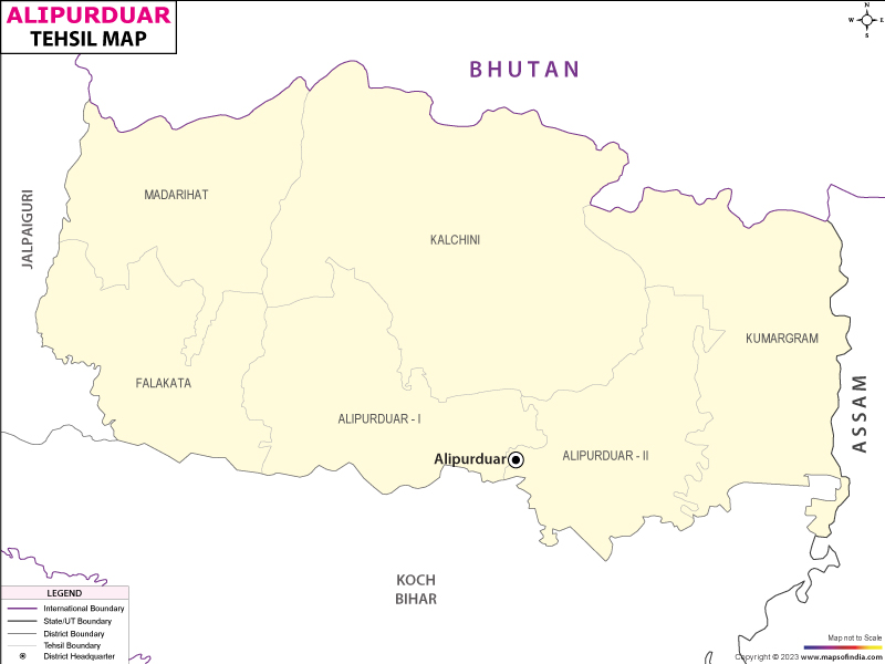 Tehsil Map of Alipurduar