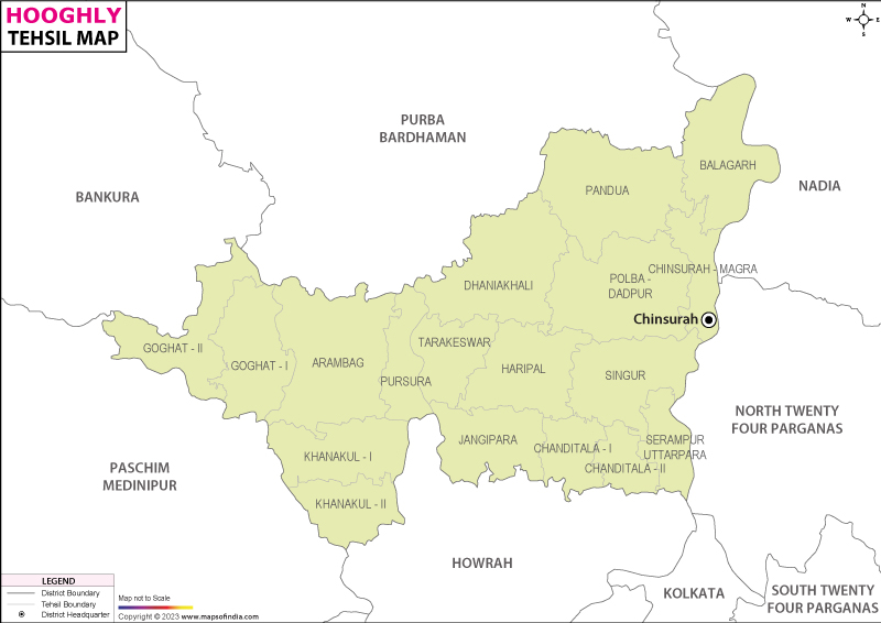 Tehsil Map of Hugli