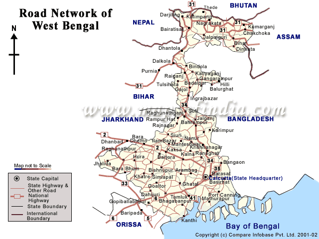 Road Map Of West Bengal
