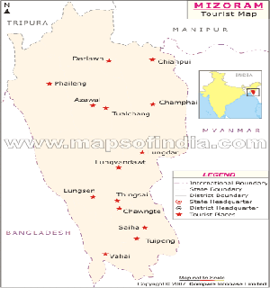 Mizoram Travel Map