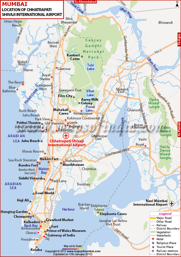 Location Map Chhatrapati Shivaji International Airport Location Map Chhatrapati Shivaji International Airport