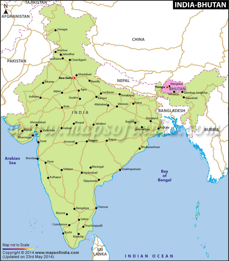 India Bhutan Map