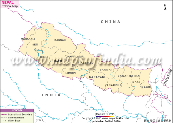 Politicalmap of Nepal