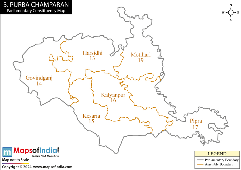 Purvi Champaran Constituency Map
