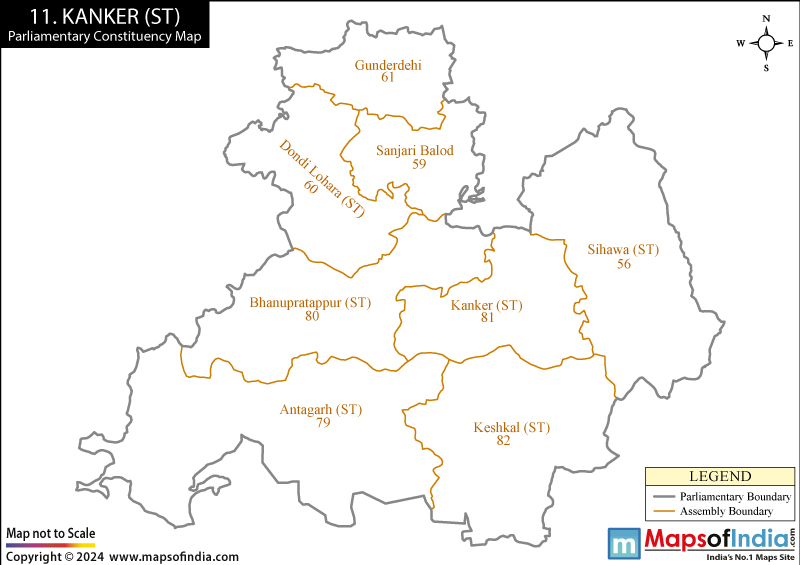 Kanker Constituency Map