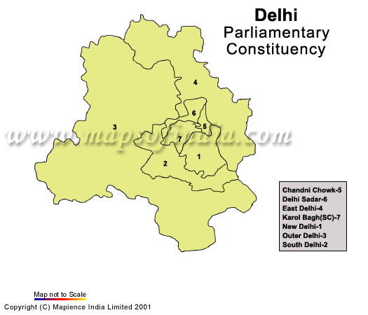 Delhi Parliamentary Constituency Map