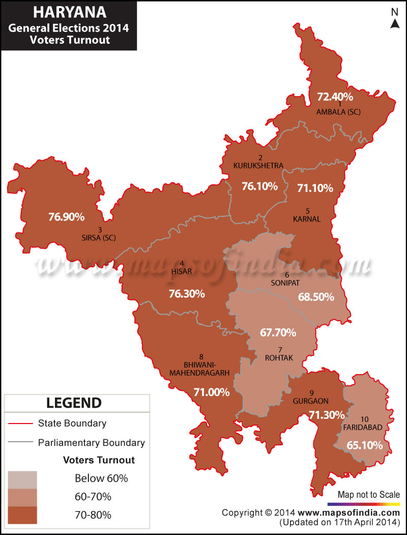 Haryana General (Lok Sabha) Elections 2014, Haryana Parliamentary