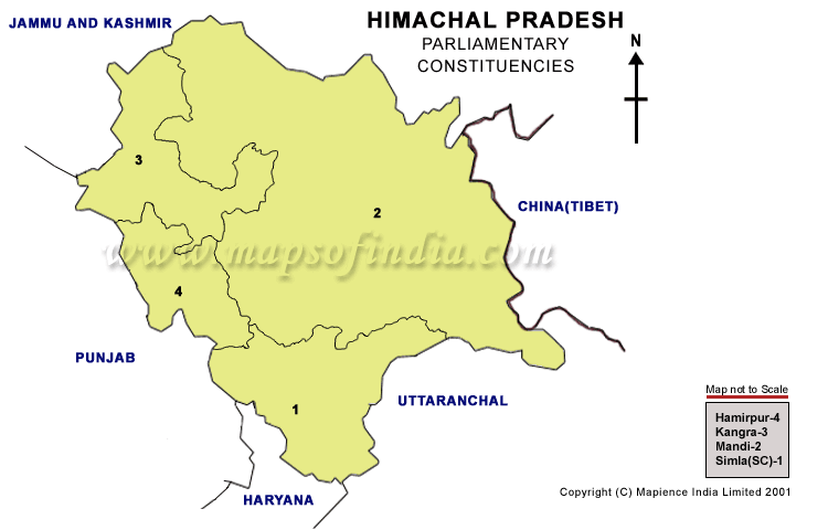 Himachal Pradesh  Parliamentary Constituency Map