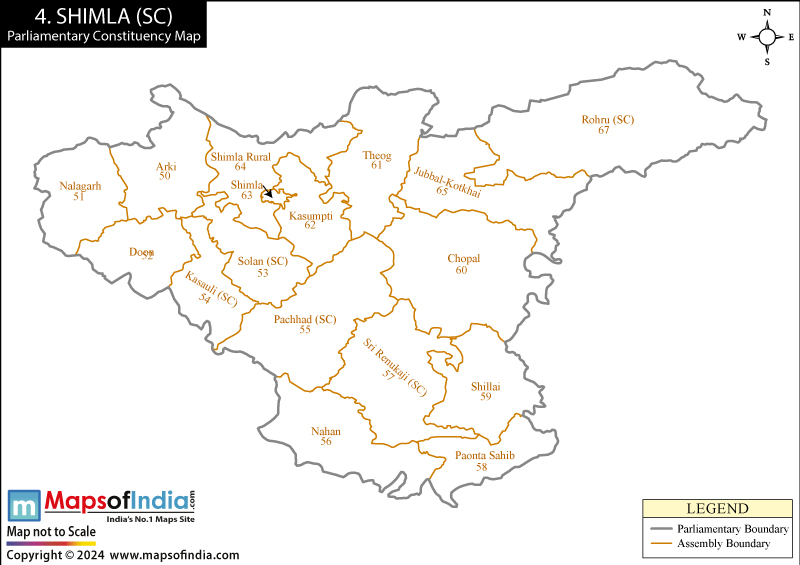 Shimla Parliamentary Constituency Map