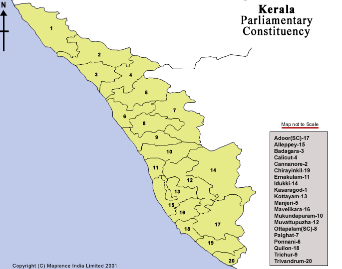 Kerala Parliamentary Constituency Map