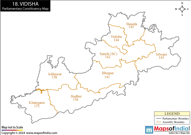Map of Vidisha Parliamentary Constituency