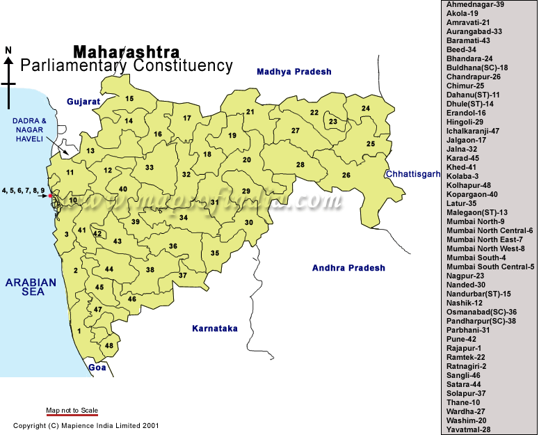 Maharashtra Parliamentry Constituencies Map