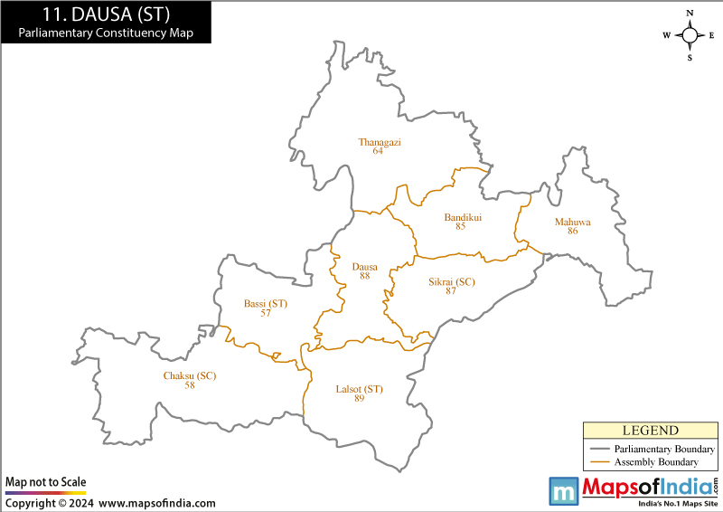 Dausa Constituencies Map Rajasthan