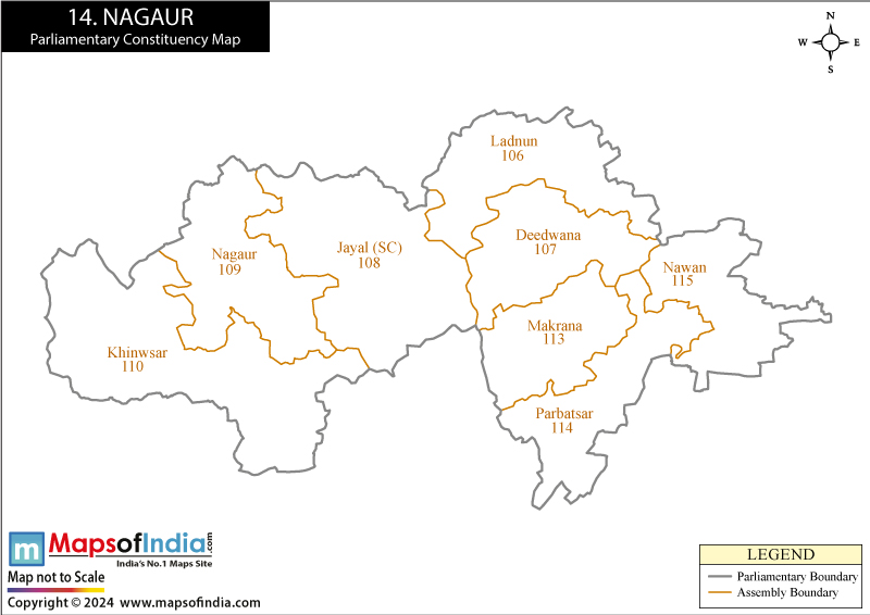 Nagaur Constituencies Map Rajasthan
