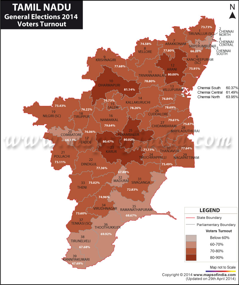 Tamil Nadu General (Lok Sabha) Elections 2014, Tamil Nadu Parliamentary