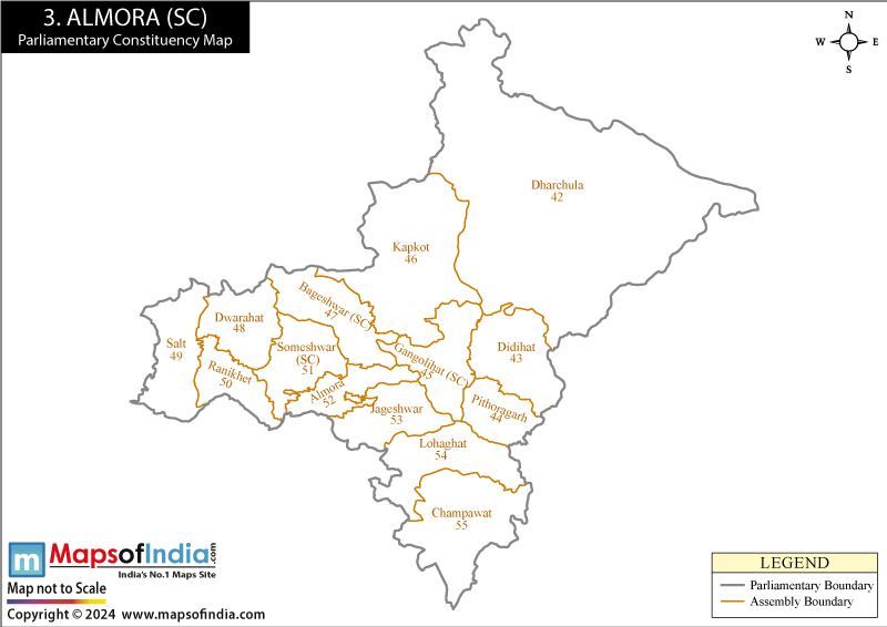 Almora Constituencies Map Uttarakhand