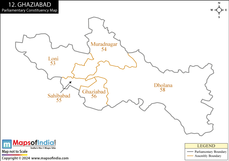 Map of Ghaziabad Parliamentary Constituency