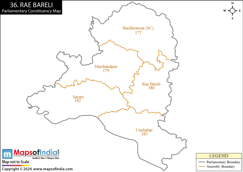 Map of Rae Bareli Parliamentary Constituency