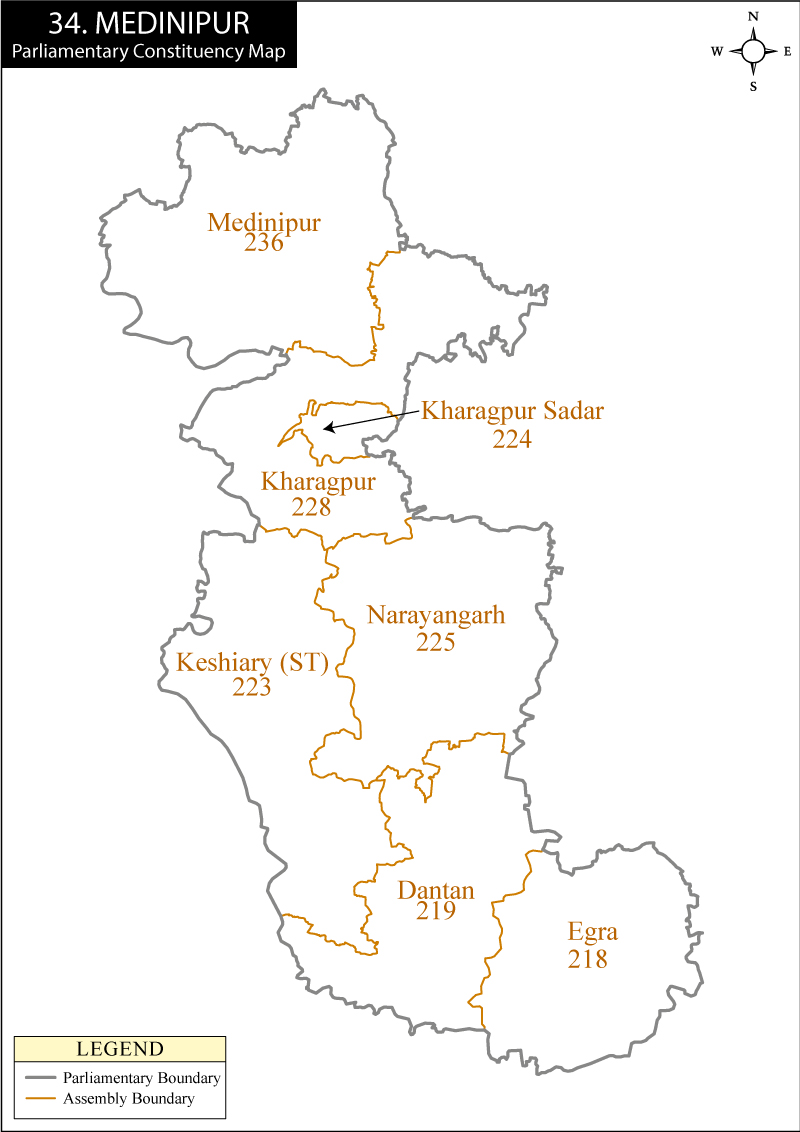 Medinipur Parliamentary Constituency Map Medinipur Parliamentary Constituency Map