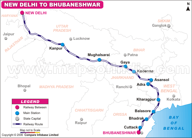 New Delhi to Bhubaneshwar