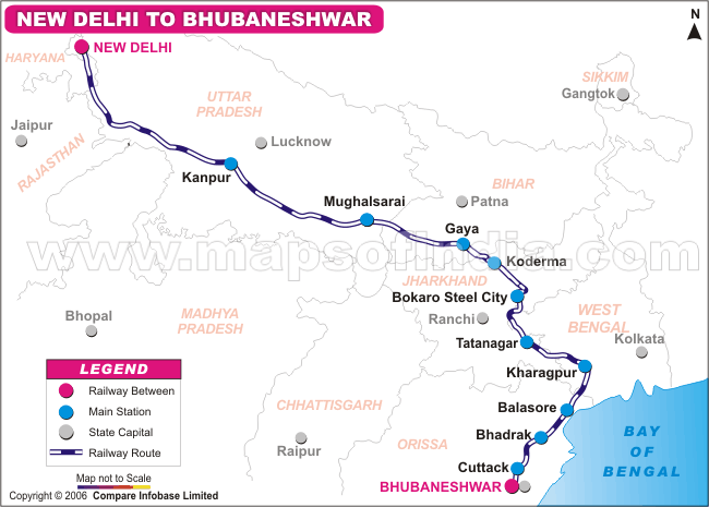 New Delhi to Bhubaneshwar Via Bokaro