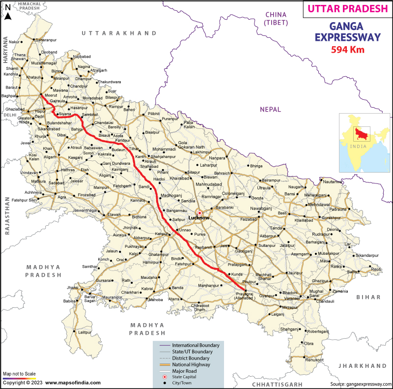 Map of Ganga Expressway