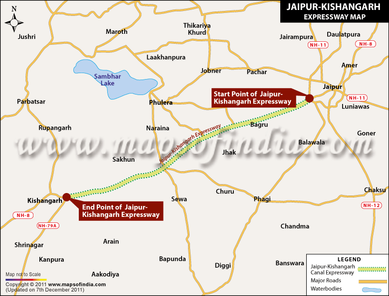 Map of Jaipur Kishangarh Expressway