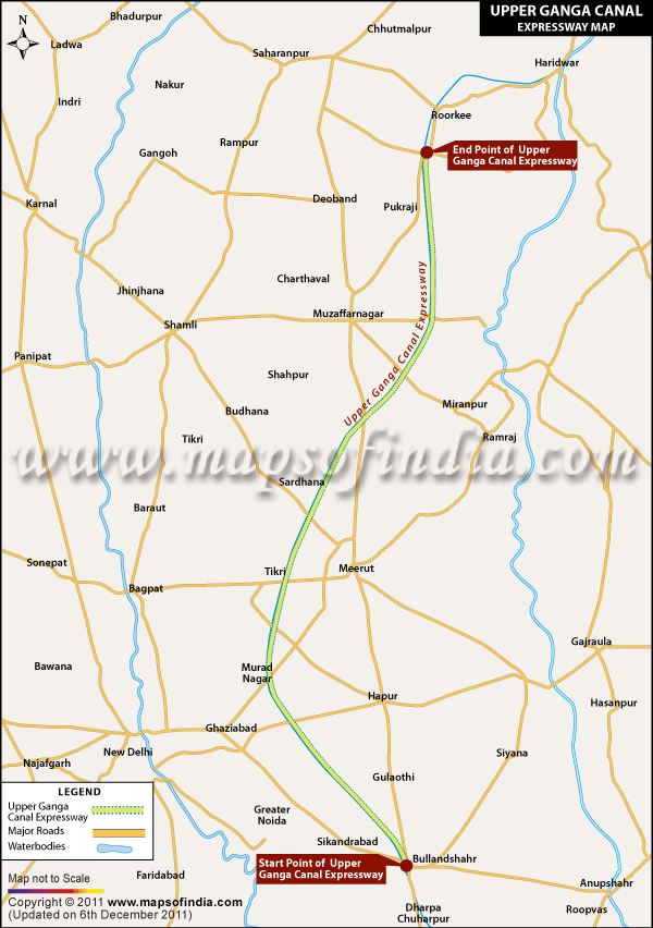Map of Upper Ganga Canal Expressway