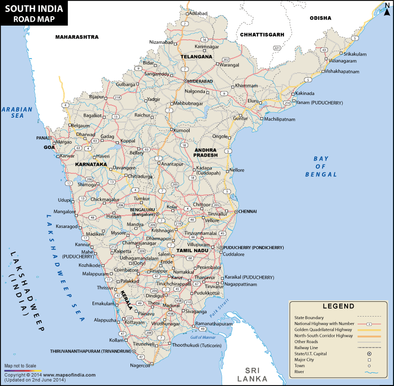 South India Road Map