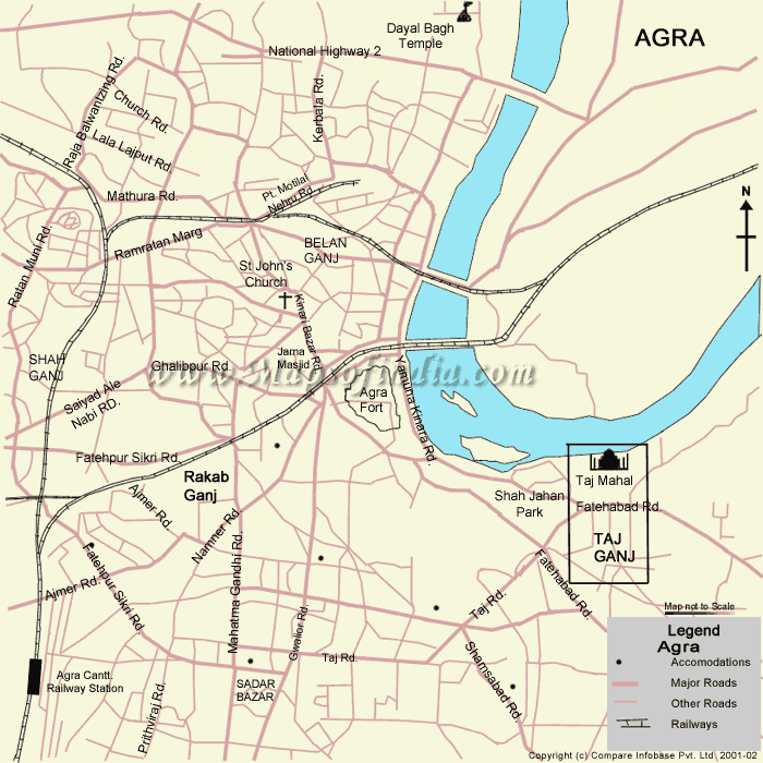 taj mahaltaj mahal map