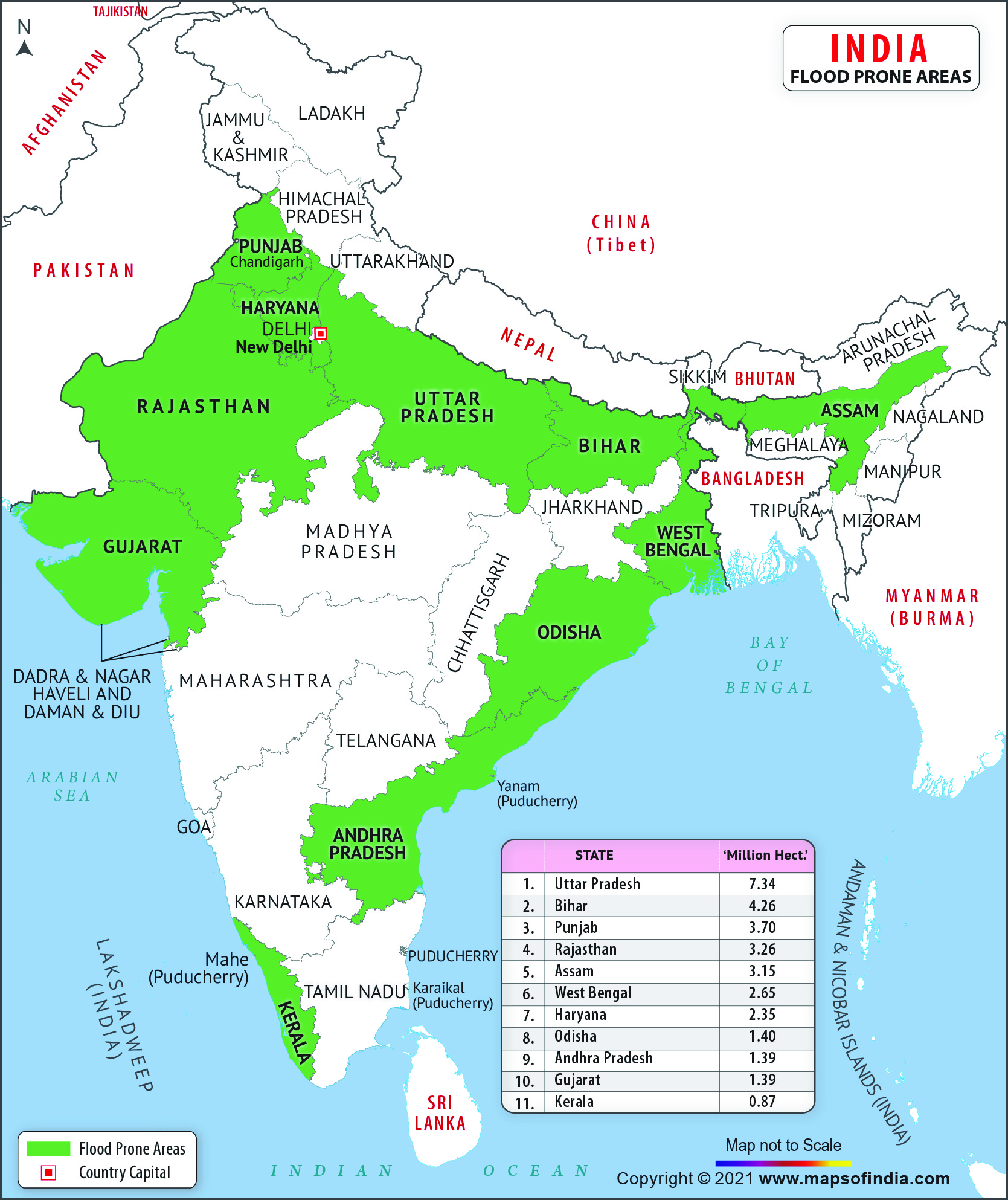 Map of India Flood Prone Areas