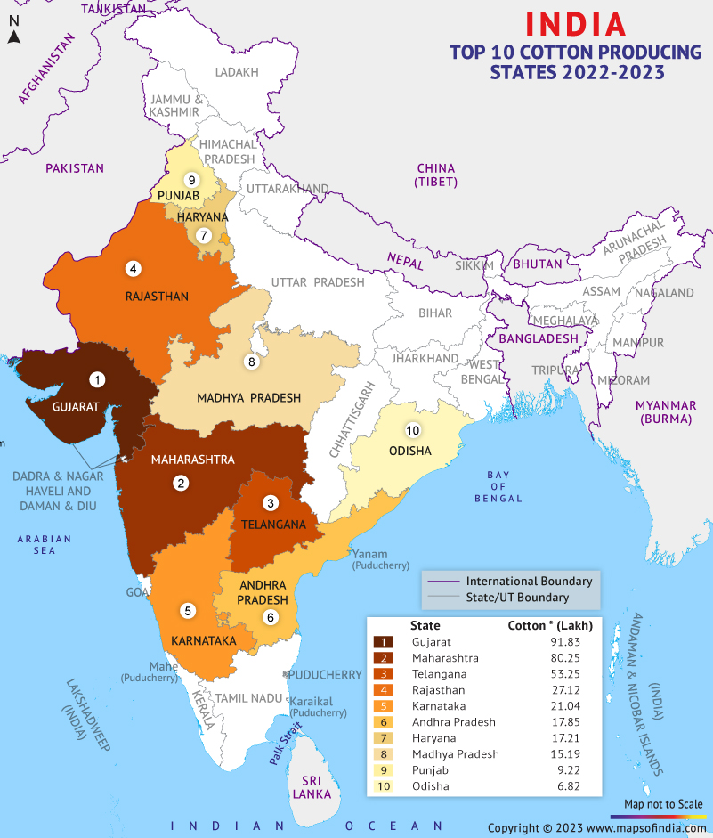 India Cotton Map