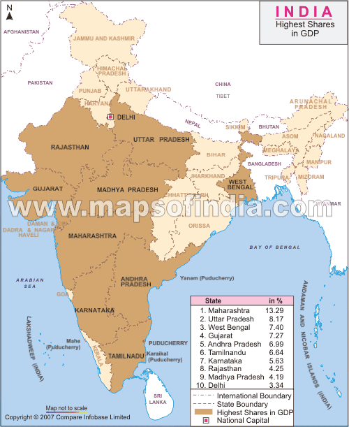 GDP Shares India Map