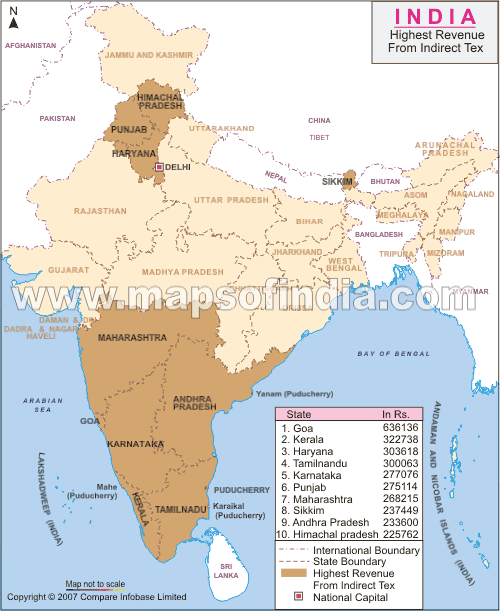 Indirect Taxes India Map
