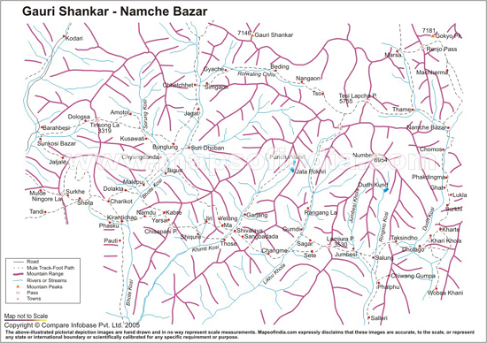 Gauri Shanker Namche Bazar Trekking Route Map