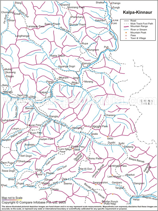 Kalpa Kinnaur Trekking Route Map