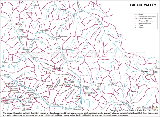 Lahaul Valley Trekking Route Map