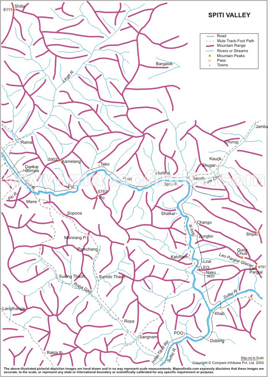 Spiti Valley Trekking Route Map