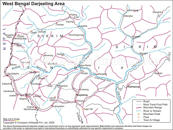West Bengal Trekking Route Map