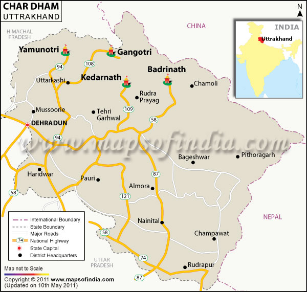 Char Dham Yatra Map