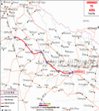 Varanasi to Agra Route Map