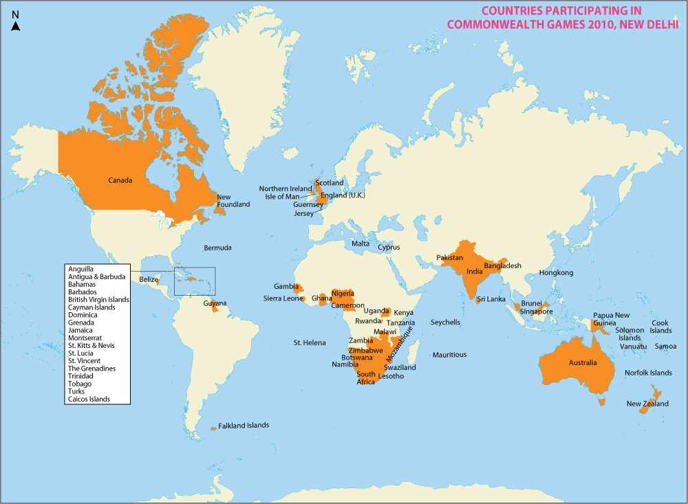 map of the commonwealth 2010 Commonwealth Games Participating Nations map of the commonwealth