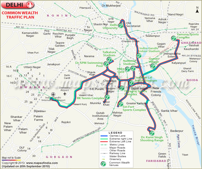 Commonwealth Delhi Traffic Plan Map